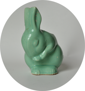 We used this sweet rabbit animal planter in designs for children and adults that are available at this link. 